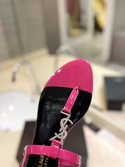 YSL Cassandra Satin Sandals Pink Flat - 4