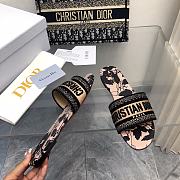 Dior Dway Slide Beige Black Fleurs Mystiques Motif - 4