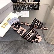 Dior Dway Slide Beige Black Fleurs Mystiques Motif - 2