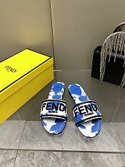 Fendi Blue Canvas Sandals - 1