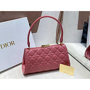 Dior Caro Cannage Frame Bag Pink Leather 26x9x11.5cm - 3