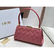 Dior Caro Cannage Frame Bag Pink Leather 26x9x11.5cm - 2