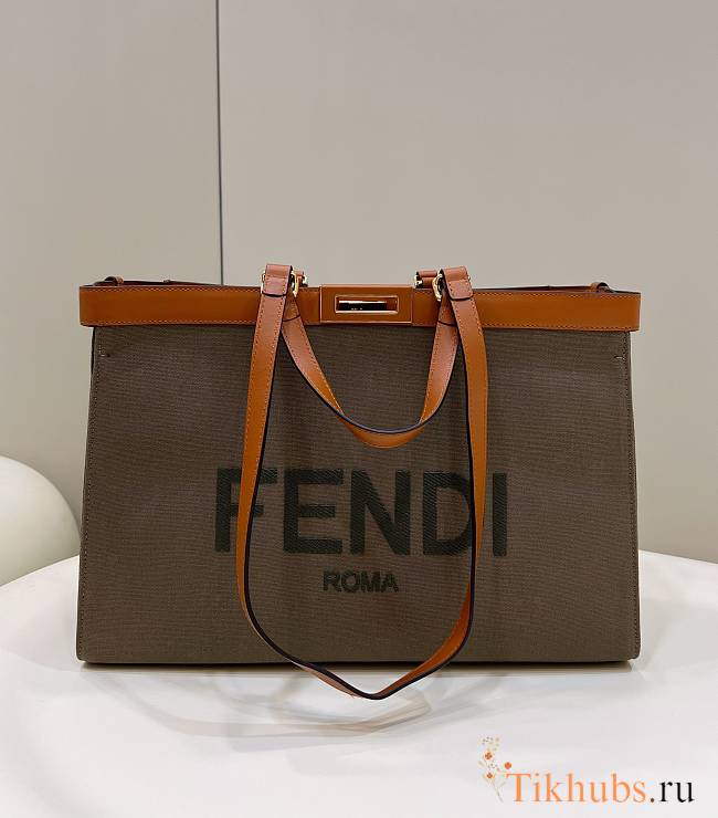 Fendi Peekaboo X-tote Grey Brown Bag 40x12x29cm - 1