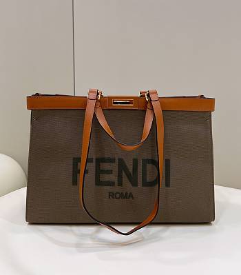 Fendi Peekaboo X-tote Grey Brown Bag 40x12x29cm