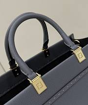 Fendi Medium Sunshine Leather Tote Bag Grey 35x17x31cm - 2