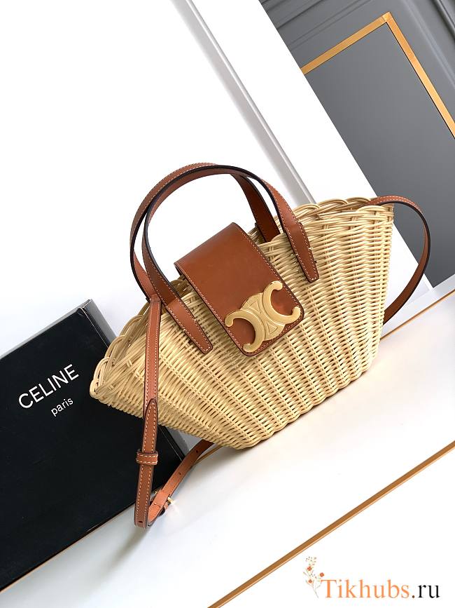 Celine Teen Couffin Wicker Natural Calfskin Tan 32x14x7cm - 1