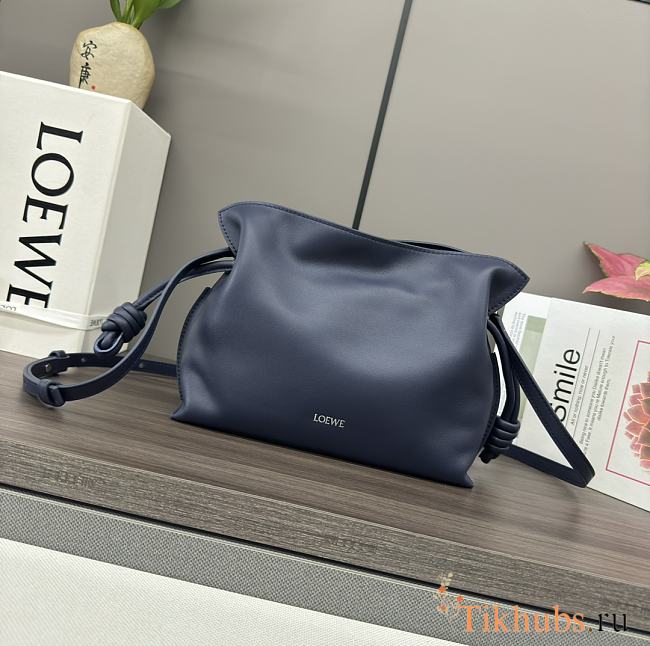 Loewe Mini Flamenco Clutch Bag Navy Blue 23.9x18x9cm - 1