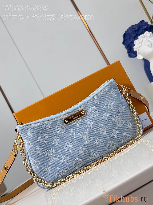 Louis Vuitton LV Liv Pochette Denim Blue 24.5 x 13.5 x 6.5 cm - 1