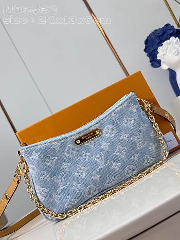 Louis Vuitton LV Liv Pochette Denim Blue 24.5 x 13.5 x 6.5 cm