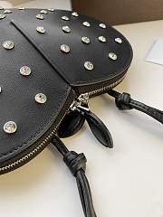 Alaia Le Coeur Black Studded Heart Bag 21x17x5cm - 4