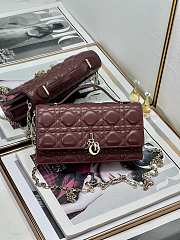 Dior Mini Miss Bag Cannage Red Wine Lambskin 21 x 11.5 x 4.5 cm - 1