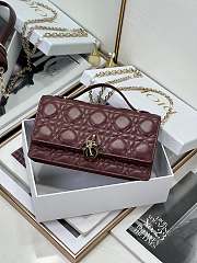 Dior Mini Miss Bag Cannage Red Wine Lambskin 21 x 11.5 x 4.5 cm - 4