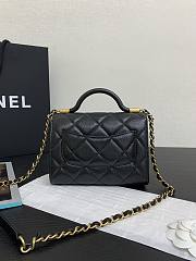 Chanel Handle Flap Bag Black Caviar Gold 18x13x8cm - 3