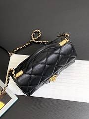 Chanel Handle Flap Bag Black Caviar Gold 18x13x8cm - 4