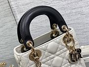 Dior Mini Lady Bag White Black 17cm - 3