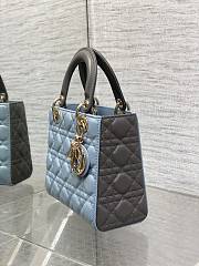 Dior Small Lady Bag Two-Tone Sky Blue Steel Gray 20cm - 5