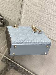 Dior Small Lady Bag Two-Tone Sky Blue Steel Gray 20cm - 4