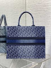 Dior Large Book Tote Blue Denim Oblique Jacquard 42x35x18.5cm - 5