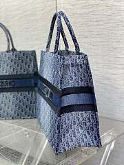 Dior Large Book Tote Blue Denim Oblique Jacquard 42x35x18.5cm - 3