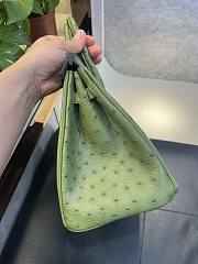 Hermes Birkin 25 Bag Green Ostrich Gold 25cm - 4