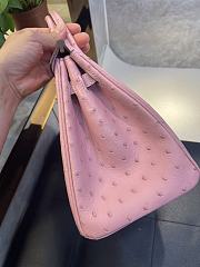 Hermes Birkin 25 Bag Pink Ostrich Gold 25cm - 3