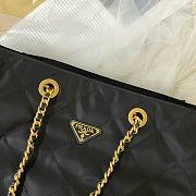 Prada Quilted Nylon Chain Shoulder Bag Black 42x10x29cm - 4