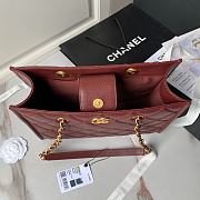 Chanel Shopping Tote Bag Red Wine Caviar Gold 24x30.5cm - 6