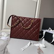 Chanel Shopping Tote Bag Red Wine Caviar Gold 24x30.5cm - 4