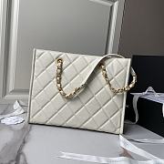 Chanel Shopping Tote Bag White Caviar Gold 24x30.5cm - 4