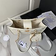 Chanel Shopping Tote Bag White Caviar Gold 24x30.5cm - 3