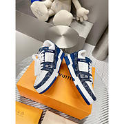 Louis Vuitton Monogram LV Trainer Sneaker Denim Blue - 4