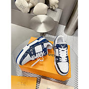 Louis Vuitton Monogram LV Trainer Sneaker Denim Blue - 3