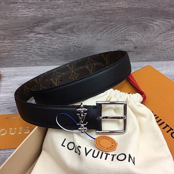 Louis Vuitton LV Bloom 30mm Black Silver Belt