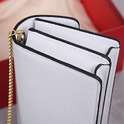 Valentino Garavani Small Leather Chain Wallet White 20x10.5x4cm - 6