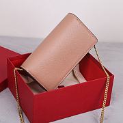 Valentino Garavani Small Leather Chain Wallet Pink 20x10.5x4cm - 5