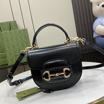 Gucci Horsebit 1955 Mini Top Handle Bag Black 18x15x6.5cm