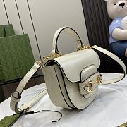 Gucci Horsebit 1955 Mini Top Handle Bag White 18x15x6.5cm - 5