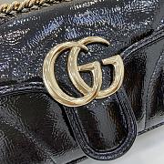 Gucci Mini Marmont Bag Black Patent 22x14x6cm - 3