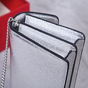 Valentino Garavani Small Leather Chain Wallet Silver 20x10.5x4cm - 3