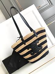 Celine Triomphe Panier Bag Black Natural 30x22x14cm - 1