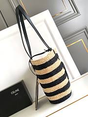 Celine Triomphe Panier Bag Black Natural 30x22x14cm - 2