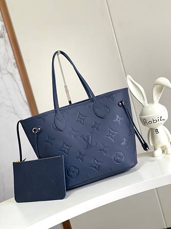 Louis Vuitton LV Neverfull MM Navy Blue 31 x 28 x 14 cm