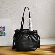 Prada Leather Shoulder Bag Black 24x25x11cm - 1