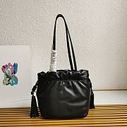 Prada Leather Shoulder Bag Black 24x25x11cm - 3