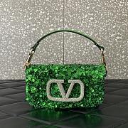 Valentino Garavani Mini Loco Green Sequined 19x10.5x5cm - 1