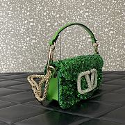 Valentino Garavani Mini Loco Green Sequined 19x10.5x5cm - 3