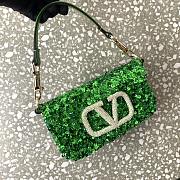 Valentino Garavani Mini Loco Green Sequined 19x10.5x5cm - 2