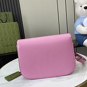 Gucci Horsebit 1955 Small Shoulder Bag Pink 25x18x8cm - 5