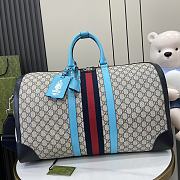 Gucci Savoy Large Duffle Bag Beige Blue 52x31x29cm  - 1