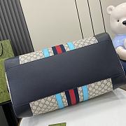 Gucci Savoy Large Duffle Bag Beige Blue 52x31x29cm  - 6